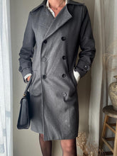 Load image into Gallery viewer, Vintage Oversized Wool Coat: Dark Gray Notched Collar, Size M-XL

