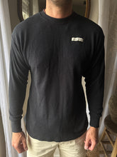 Load image into Gallery viewer, Vintage Upcycled Keep Earth Black Waffle Cotton Long Sleeve Shirt Mens
