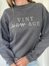 Load image into Gallery viewer, Upcycled Vintage Steel Grey Sweatshirt: Embroidered Logo, Made in USA
