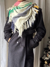 Load image into Gallery viewer, Vintage Cream Red Green Yellow Blue Striped Fringe Neck Scarf
