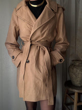 Load image into Gallery viewer, Vintage London Fog Wool Caramel Camel Oversized Coat with Waist Tie Removable Hood
