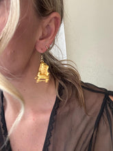 Load image into Gallery viewer, Fun Rare Vintage Gold Chair Drop Earrings: 90s Statement Jewelry

