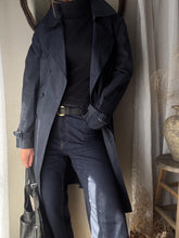 Load image into Gallery viewer, Vintage Oversized Navy Blue Double Breasted Trench Coat
