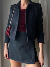 Load image into Gallery viewer, Vintage Upcycled Burgundy Maroon Velvet Square Neck Halter Tie Top Handmade
