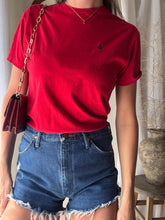 Load image into Gallery viewer, Vintage Ralph Lauren Polo Tee: Cherry Red Cotton, Navy Pony Embroidery
