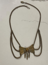 Load image into Gallery viewer, Vintage Brass Bow Chain Necklace
