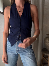 Load image into Gallery viewer, Vintage Dark Navy Blue Waistcoat Vest
