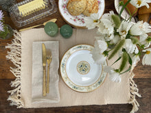 Load image into Gallery viewer, Vintage Beige Neutral Woven Placemats Tassel Fringe Set of 5
