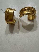 Load image into Gallery viewer, Vintage 90s Gold Tone Thick Hoop Statement Earrings
