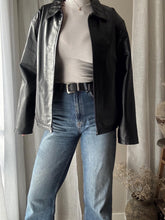 Load image into Gallery viewer, Vintage 90s 2000s Oversized Minimal Leather Boxy Moto Jacket
