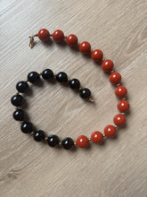 Load image into Gallery viewer, Vintage Large Black Red Chunky Beaded Necklace
