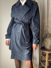 Load image into Gallery viewer, Vintage Oversized Navy Blue Double Breasted Trench Coat
