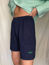 Load image into Gallery viewer, Vintage Cotton Dark Navy Blue Shorts with Green Keep Earth Vintage Embroidered Logo
