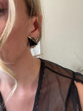 Load image into Gallery viewer, Vintage 80s 90s Black Gold Stud Earrings
