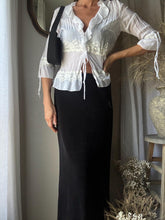 Load image into Gallery viewer, Vintage Slinky Stretchy Long Black Maxi Skirt
