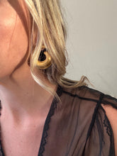 Load image into Gallery viewer, Vintage 80s 90s Large Gold Swirl Spiral Statement Muted Tone
