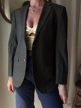 Load image into Gallery viewer, Vintage Dark Olive Brown Wool Blazer Structured Shoulders
