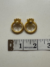 Load image into Gallery viewer, Vintage Gold Tone Rope Knot Statement Door Knocker Earrings
