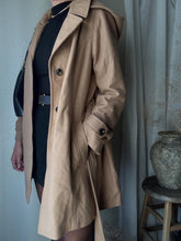 Load image into Gallery viewer, Vintage London Fog Wool Caramel Camel Oversized Coat with Waist Tie Removable Hood
