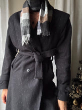 Load image into Gallery viewer, Vintage Black White Grey Brown Plaid Neck Scarf
