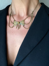 Load image into Gallery viewer, Vintage Brass Bow Chain Necklace
