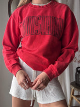 Load image into Gallery viewer, Vintage Red Ribbed Cotton Oversized Louisiana Pullover
