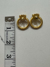 Load image into Gallery viewer, Vintage Gold Tone Rope Knot Statement Door Knocker Earrings
