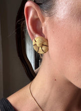 Load image into Gallery viewer, Vintage Gold Woven Textured Large Statement Clip On Earrings
