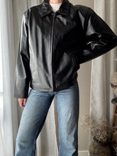 Load image into Gallery viewer, Vintage 90s 2000s Oversized Minimal Leather Boxy Moto Jacket
