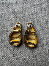 Load image into Gallery viewer, Vintage Gold Rhinestone Swirl Statement Earrings: 90s Bold Style
