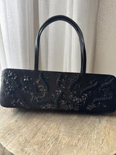 Load image into Gallery viewer, Vintage Black Flower Sequin Beaded Hand Bag Purse
