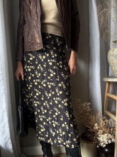 Load image into Gallery viewer, Vintage 90s 2000s Floral Black Green Beige Floral Maxi Skirt

