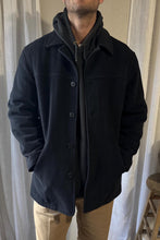 Load image into Gallery viewer, Vintage Wool Mens Black Winter Coat Quilted Lining

