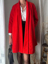 Load image into Gallery viewer, Vintage Bright Burnt Orange Wool Coat Padded Shoulders
