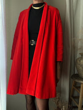 Load image into Gallery viewer, Vintage Bright Burnt Orange Wool Coat Padded Shoulders
