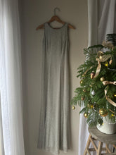 Load image into Gallery viewer, Vintage Silver Beading Pure Silk Gown: Sleeveless Cowl-Back Evening Dress
