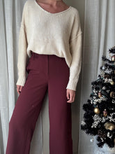 Load image into Gallery viewer, Vintage Oversized Off White Knit Cotton Fisherman V Neck Sweater
