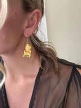Load image into Gallery viewer, Fun Rare Vintage Gold Chair Drop Earrings: 90s Statement Jewelry
