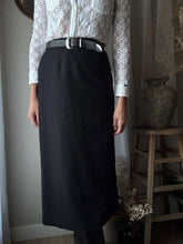 Load image into Gallery viewer, Classic Vintage Wool Blend Black Maxi Skirt Lined
