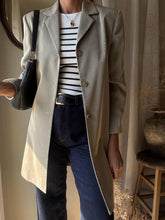 Load image into Gallery viewer, Vintage Long Extended Beige Blazer Slightly Padded Shoulders Made in USA
