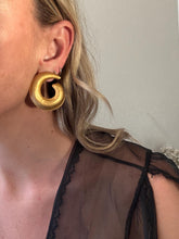 Load image into Gallery viewer, Vintage 80s 90s Large Gold Swirl Spiral Statement Muted Tone
