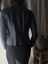 Load image into Gallery viewer, Vintage 90s 2000s Black Soft Ruffle Leather Jacket
