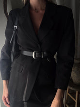 Load image into Gallery viewer, Classic Vintage Wool Oversized Black Blazer Gold Buttons
