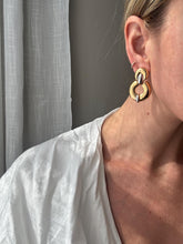 Load image into Gallery viewer, Vintage Two Toned Silver Gold Large Door Knocker Statement Earrings
