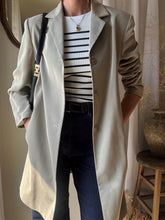 Load image into Gallery viewer, Vintage Long Extended Beige Blazer Slightly Padded Shoulders Made in USA
