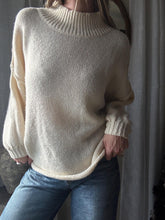 Load image into Gallery viewer, Vintage Off White Oversized Knit Mock Neck Sweater
