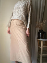 Load image into Gallery viewer, Vintage Long Low Rise Khaki Beige Maxi Skirt with Pockets
