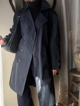 Load image into Gallery viewer, Vintage Oversized Navy Blue Double Breasted Trench Coat
