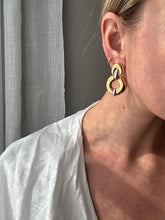Load image into Gallery viewer, Vintage Two Toned Silver Gold Large Door Knocker Statement Earrings
