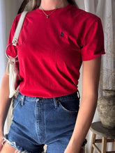 Load image into Gallery viewer, Vintage Ralph Lauren Polo Tee: Cherry Red Cotton, Navy Pony Embroidery
